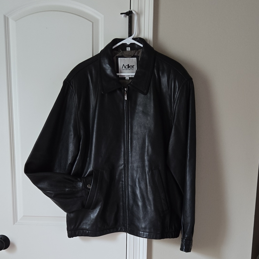 NWT Adler Men's Black Leather Jacket XL